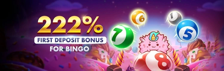 222 Percent First Deposit Bonus for Bingo